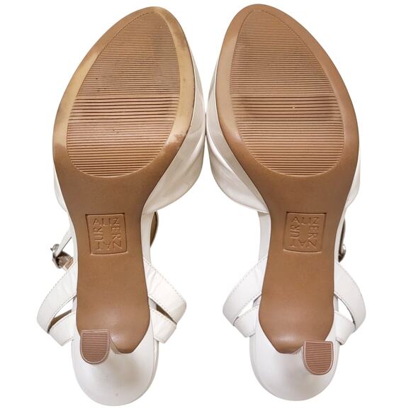 Naturalizer Clarice Slingback Ankle Strap Pump Heel Size US 7M Satin Pearl White - Picture 3 of 4